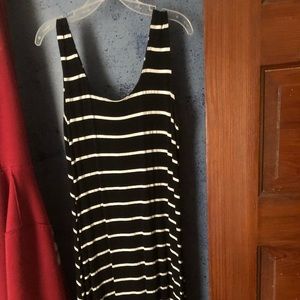 black and white striped dress